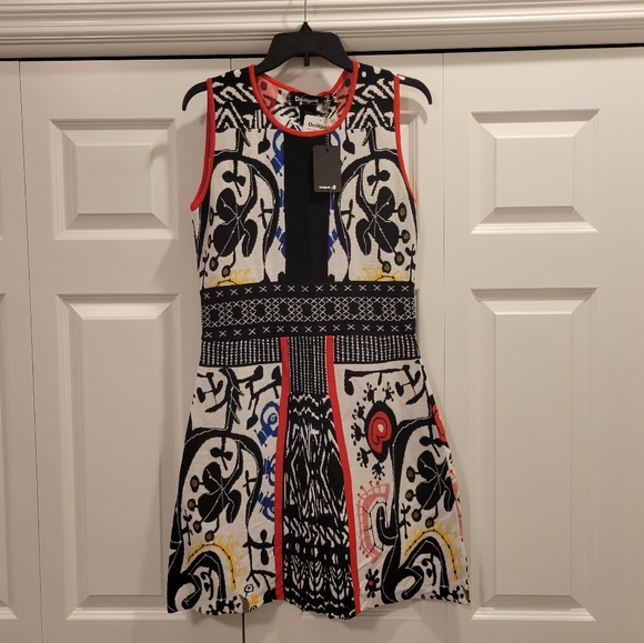 Desigual Dresses & Skirts - Desigual Red and Black Patterned Dress
